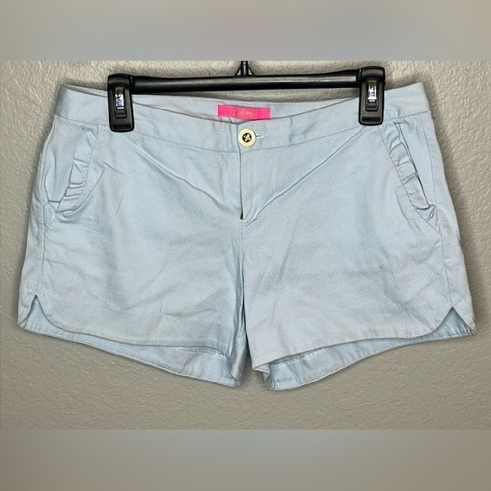 Lilly Pulitzer Adie Textured Ruffle Stretch Shorts 6 (003)